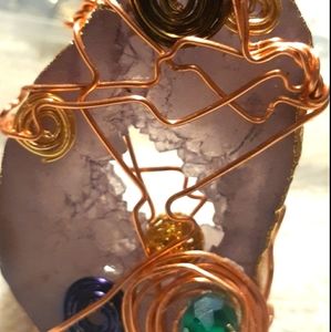 Huge Lavender Druzy Solar Systems Pendant